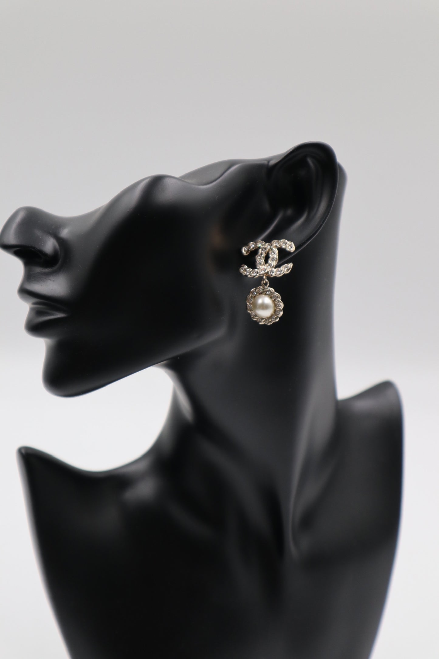 Chanel Earrings 雙C水鑽珍珠垂墜耳環/ Rank SA 250915001