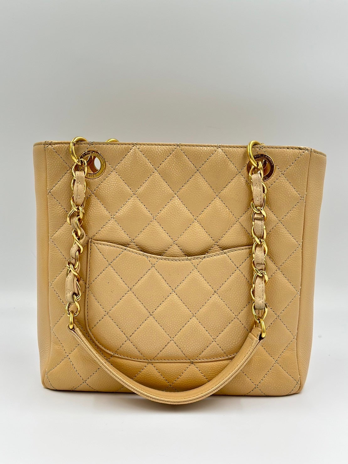 Chanel Caviar Pst Tote Bag 奶茶/ Rank A