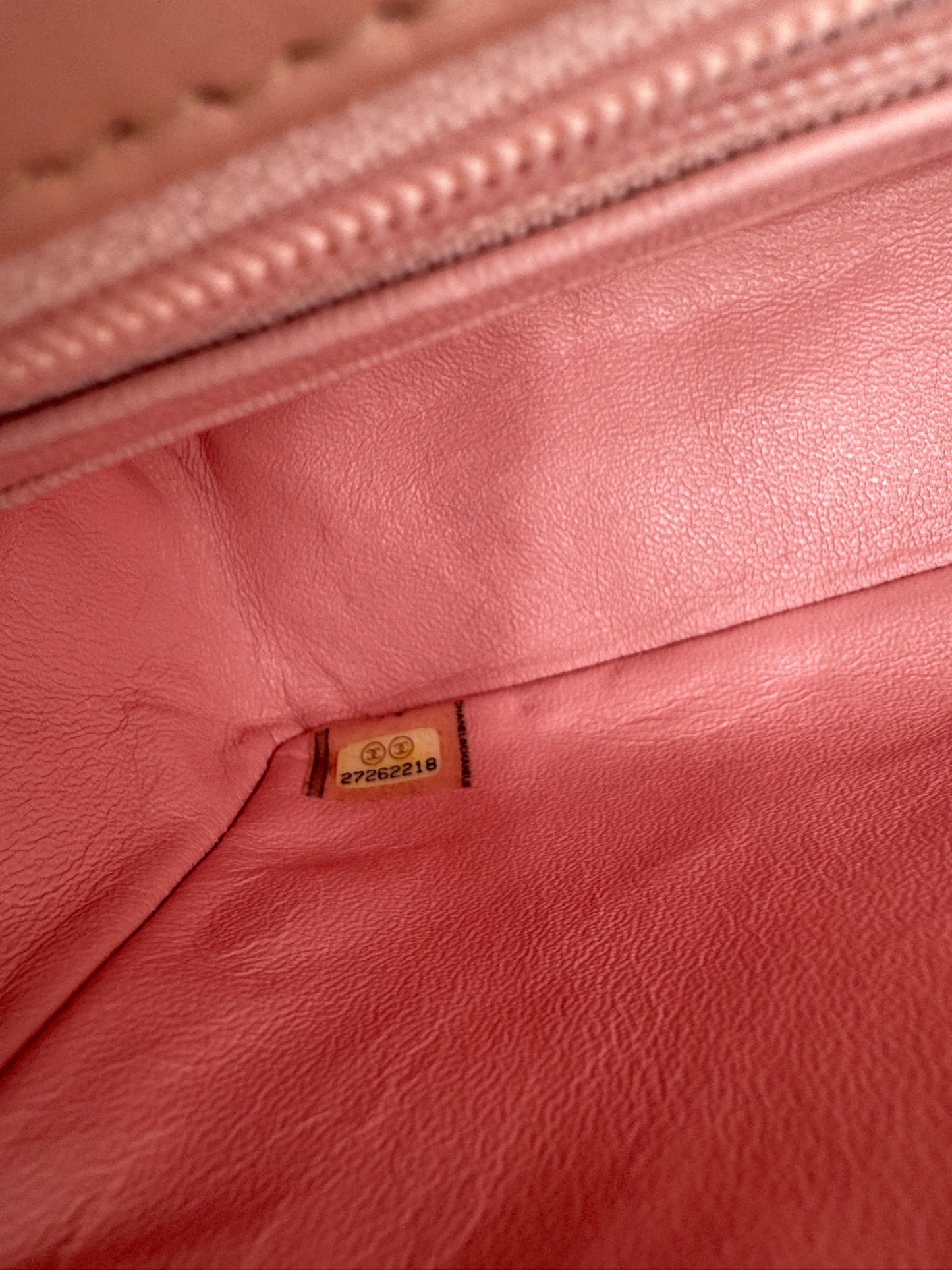 Chanel Mini CF 20cm 毛呢單肩口袋包 粉藍白 / Rank A 24072307