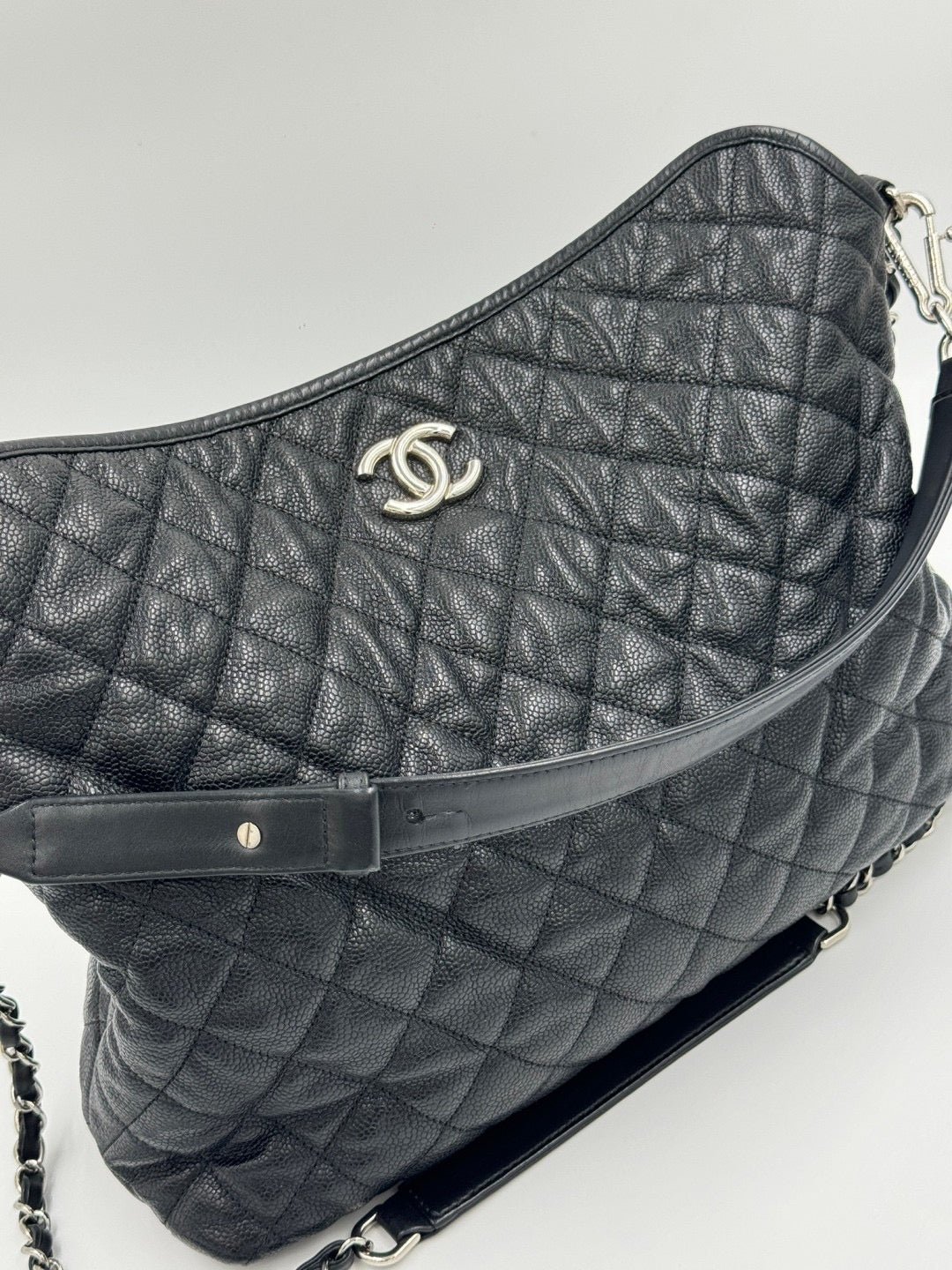 Chanel hobo 機場包 MM black 黑色 / Rank A 24072113