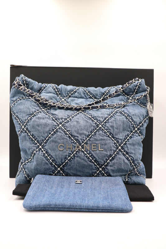 Chanel Denim 22bag small 牛仔鏈條包 / Rank SA S250129016