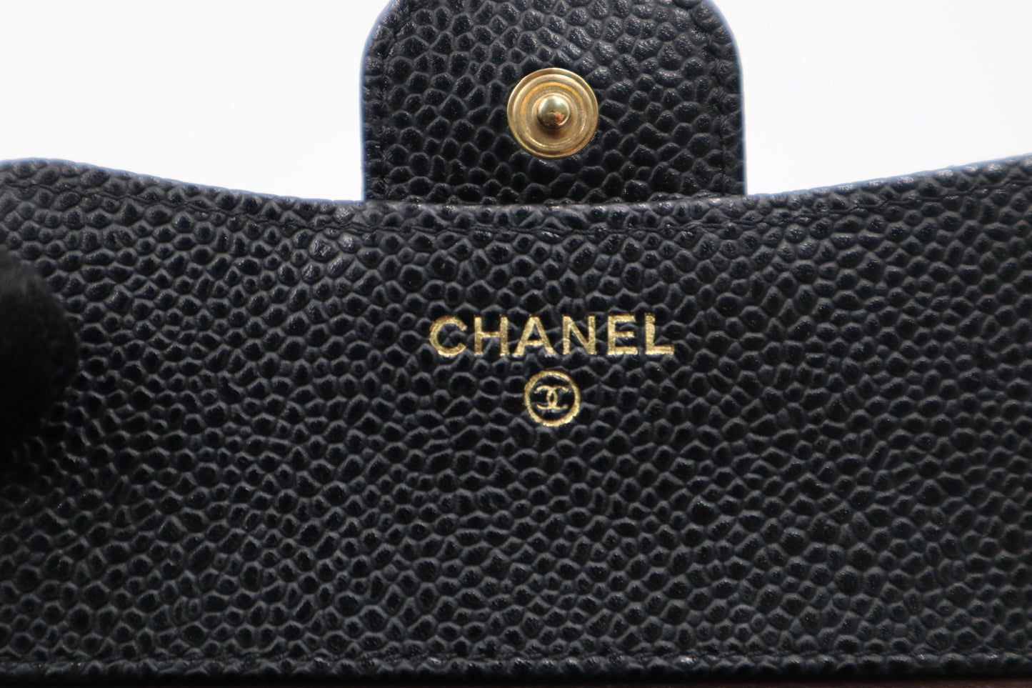 Chanel 荔枝皮黑金短夾 / Rank N 250911001
