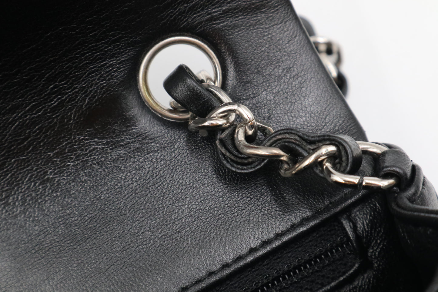 Chanel Mini CF 羊皮20cm 黑銀 / Rank SA 251113001