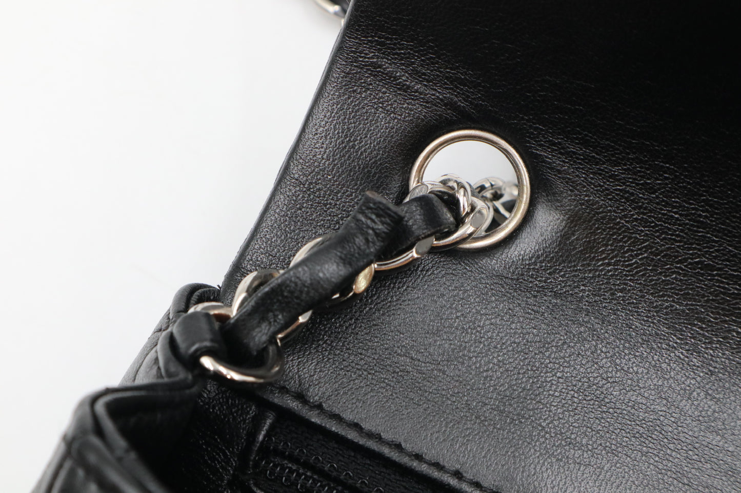 Chanel Mini CF 羊皮20cm 黑銀 / Rank SA 251113001