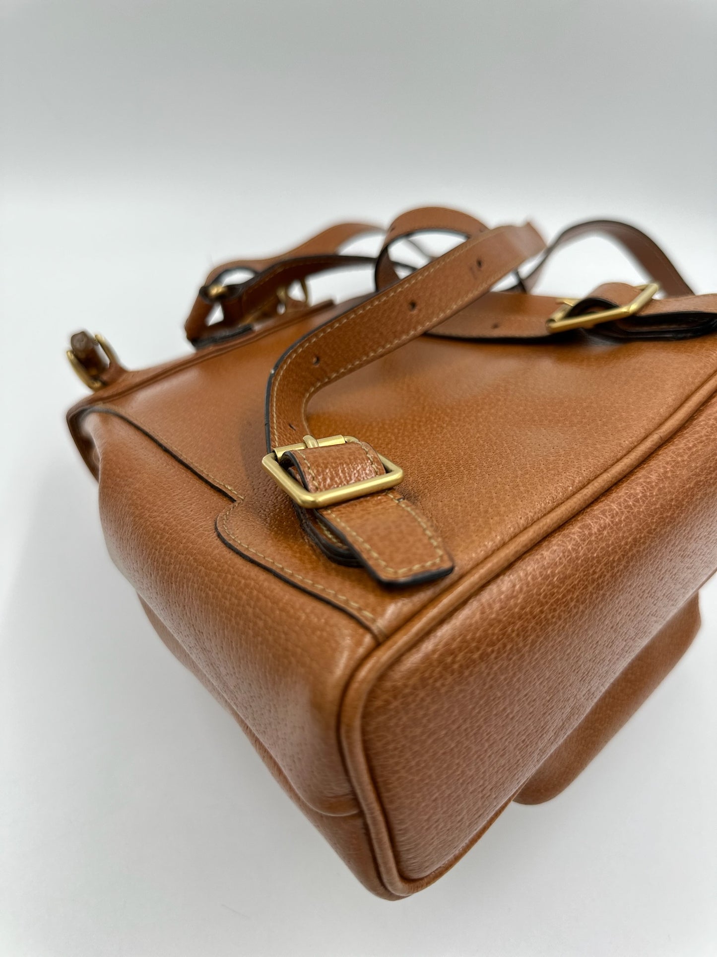 Gucci 復古焦糖竹節後背包 backpack bag / Rank A S240411004