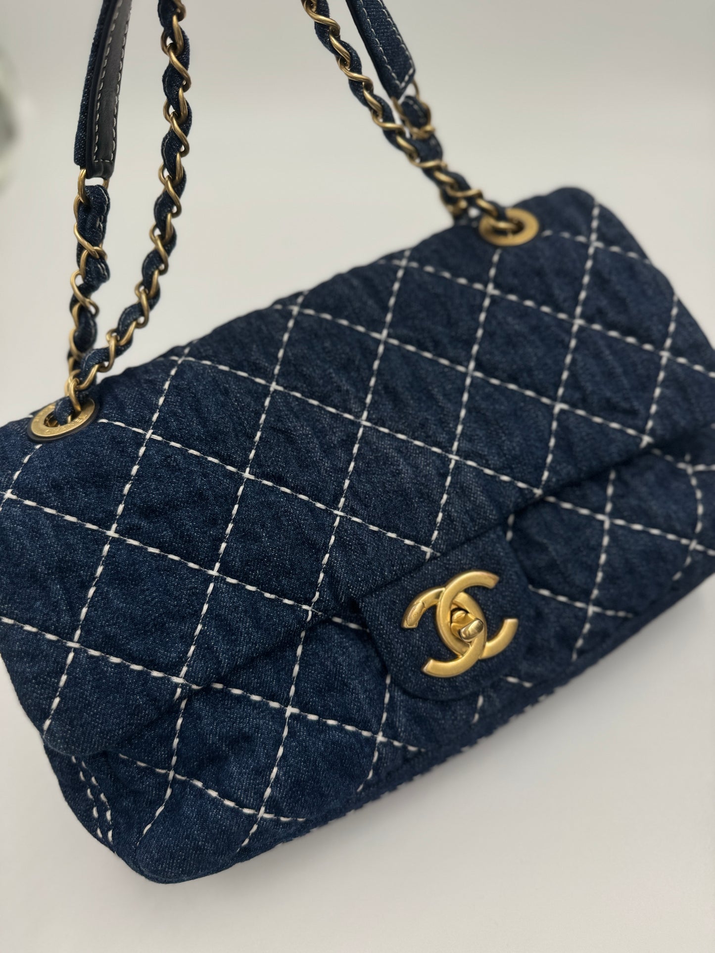 Chanel Denim Classic Flap 25cm 牛仔鏈條包 / Rank SA S240411006