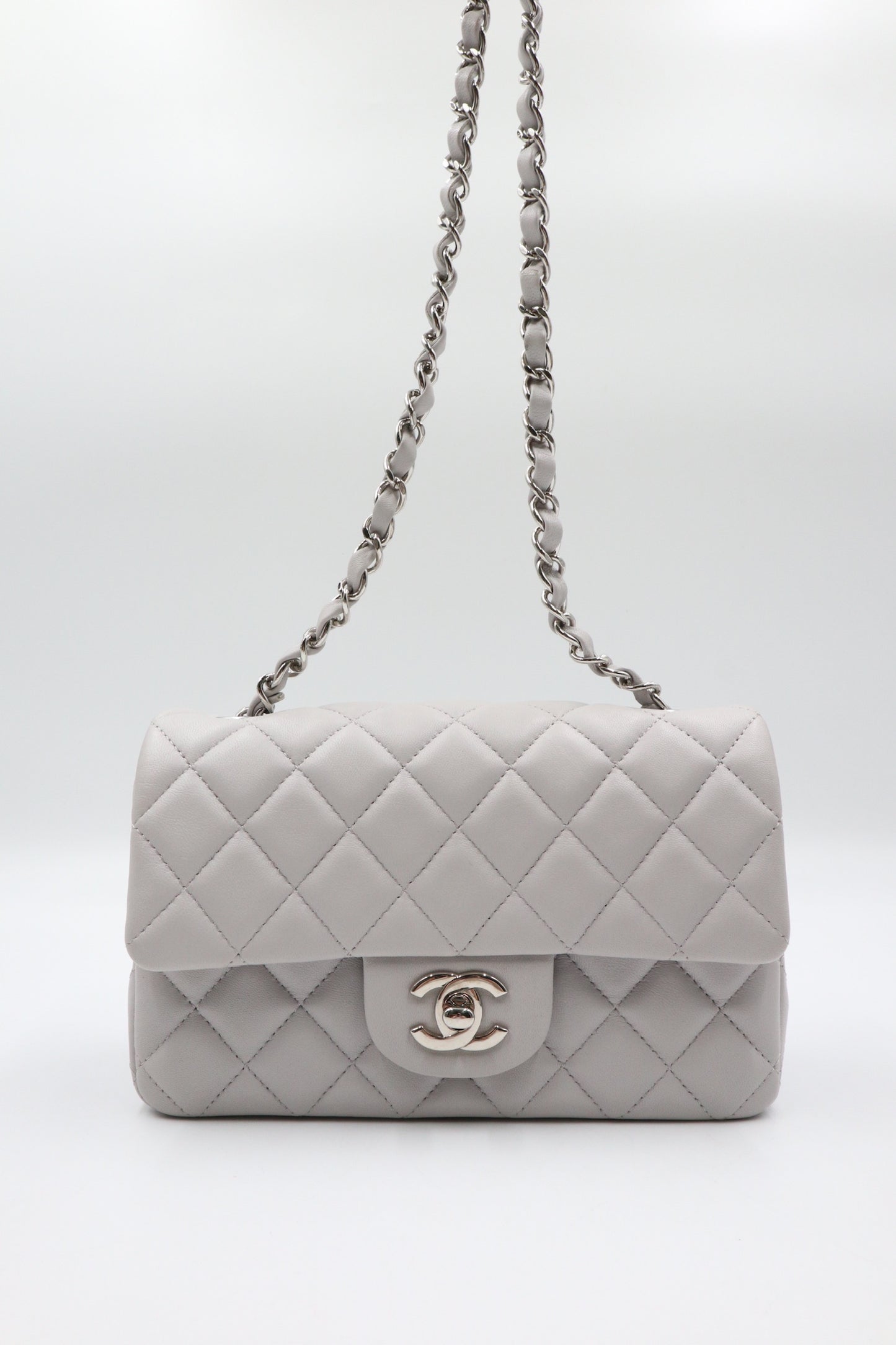 Chanel Mini CF 鼠尾草灰銀扣 / Rank SA 251030002