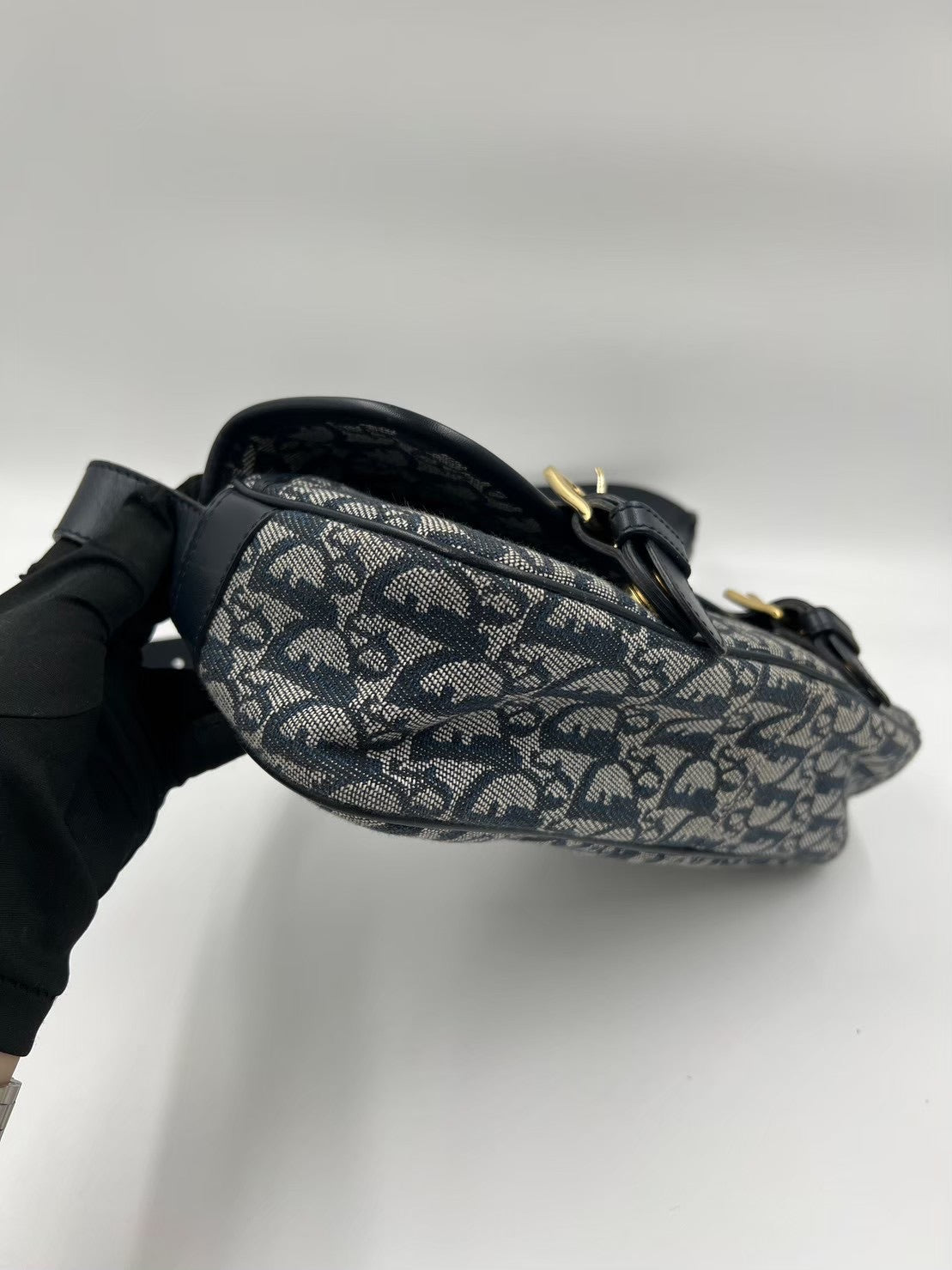 Dior 藍色緹花馬鞍包 / Rank SA