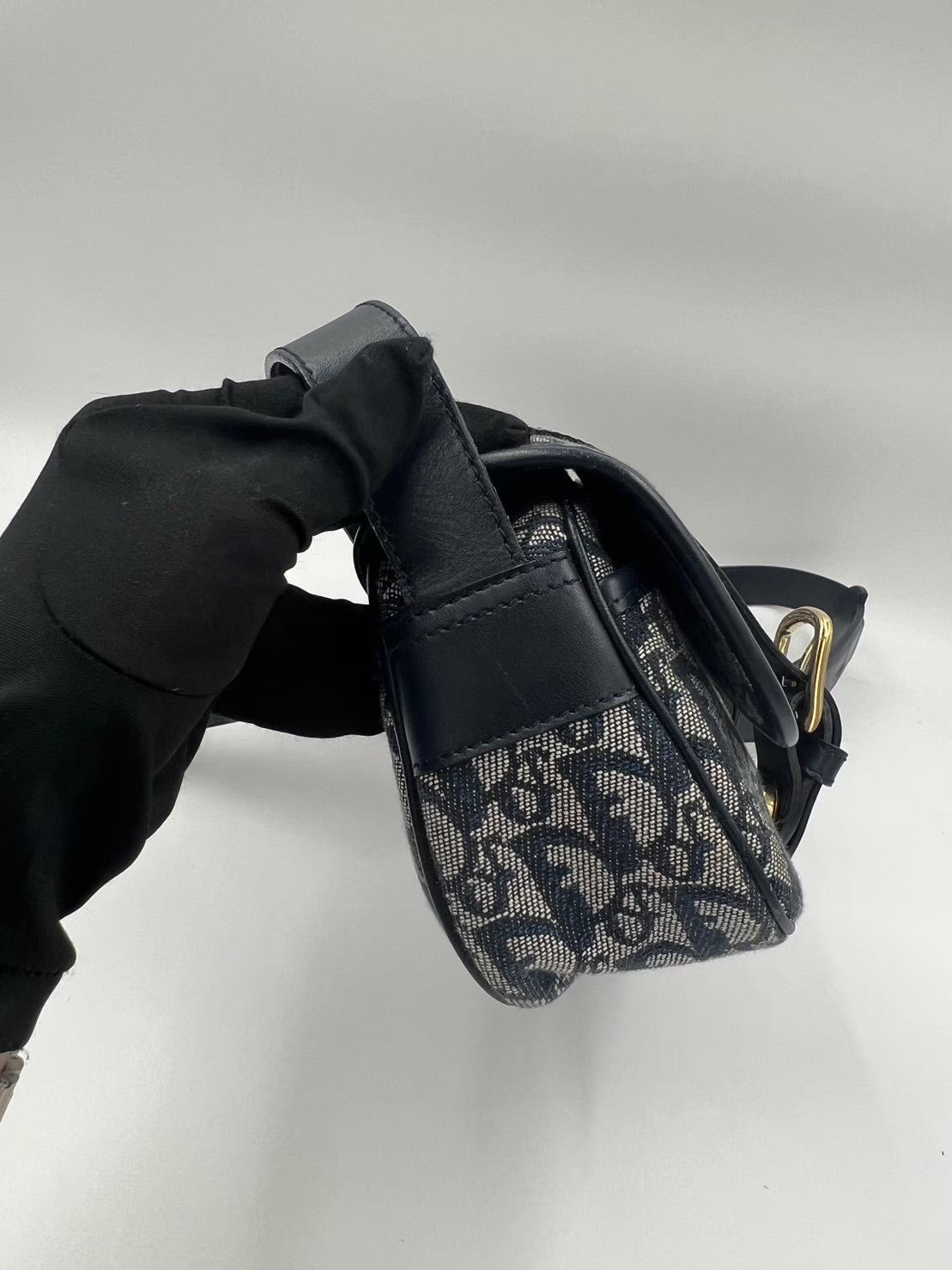Dior 藍色緹花馬鞍包 / Rank SA