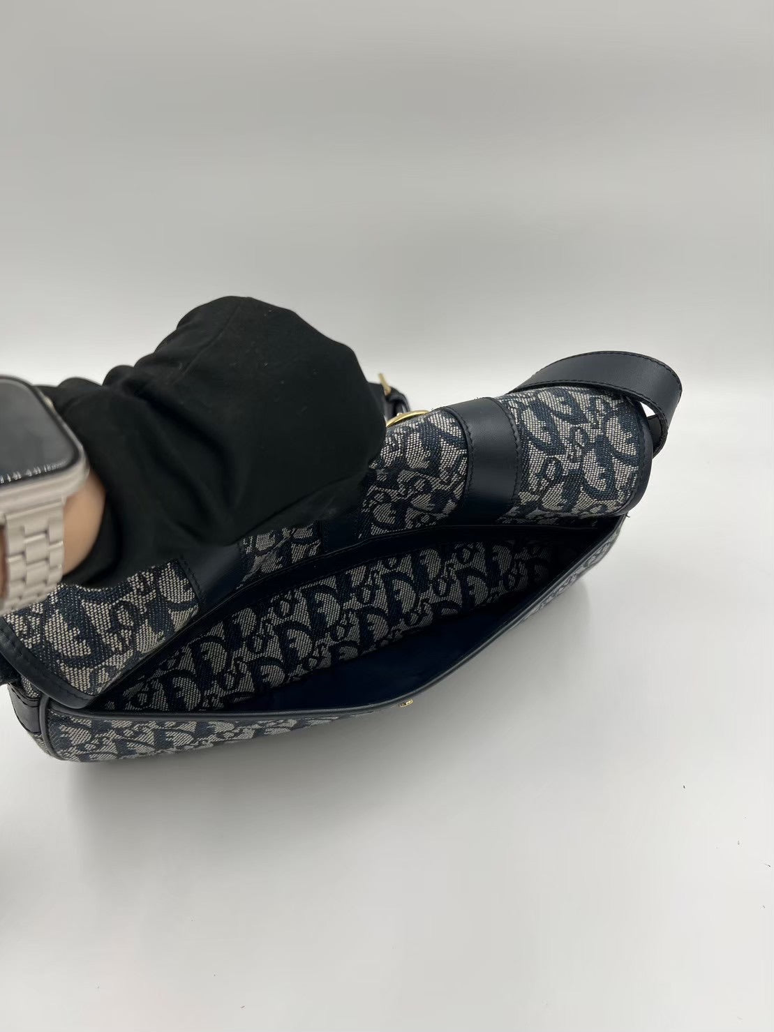 Dior 藍色緹花馬鞍包 / Rank SA