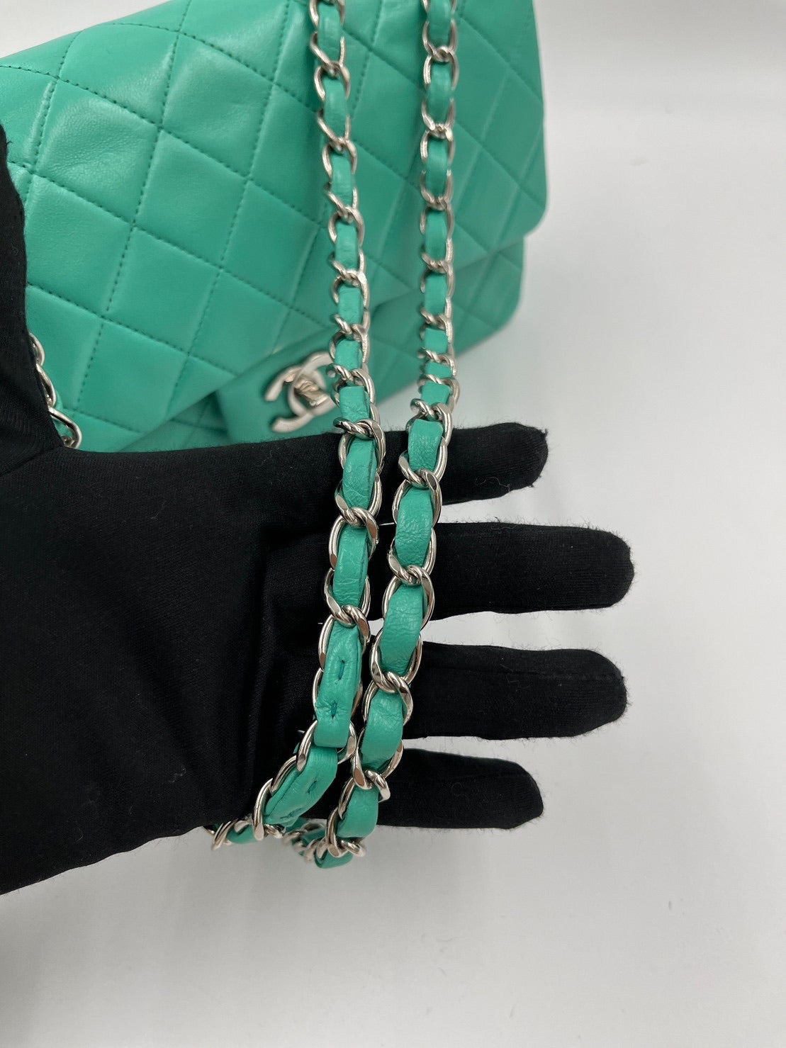 Chanel 綠色銀釦CF / Rank A