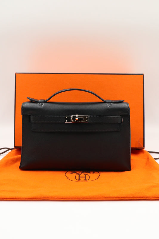 Hermes Kelly Pochette 黑銀/ Rank SA 250921003