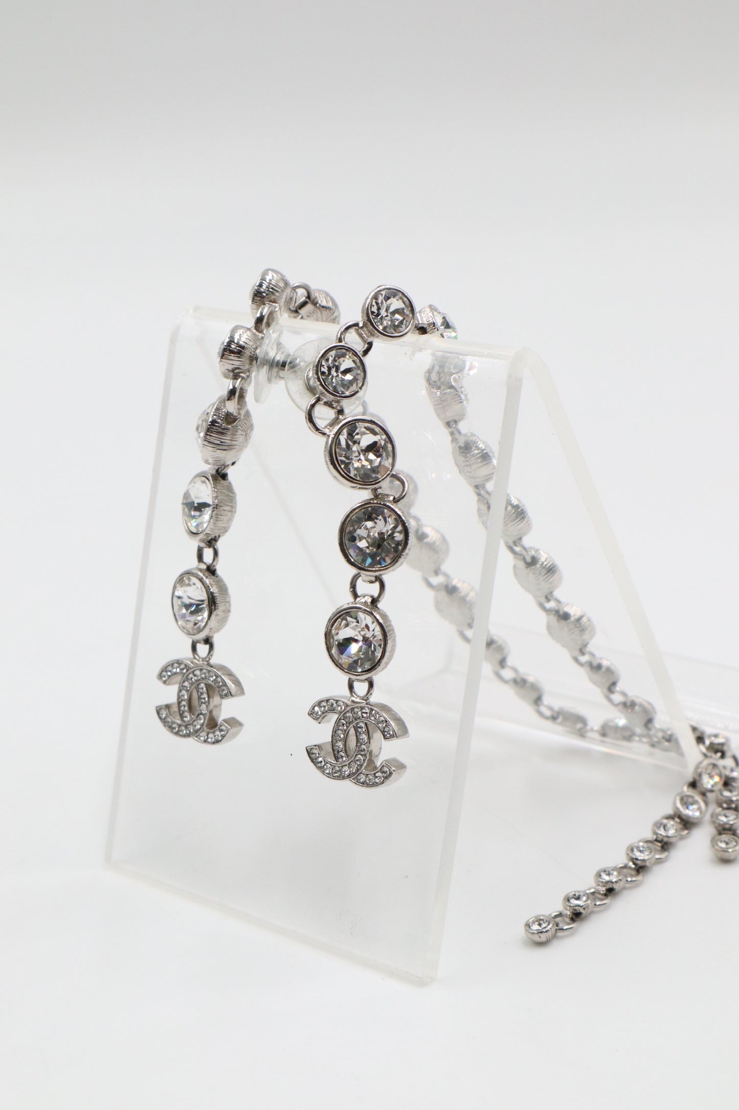Chanel Earrings 雙C水鑽長吊耳墜/ Rank SA 251030001