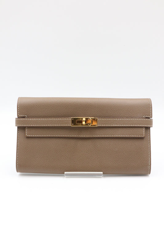 Hermes Kelly Wallet Gray 金釦大象灰/ Rank SA 251127001
