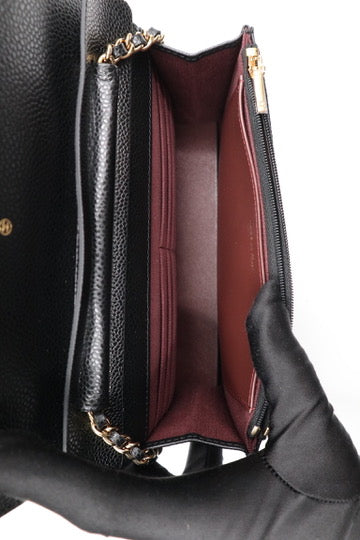 Chanel woc Silver 黑銀鏈條錢包 / Rank SA 250811007
