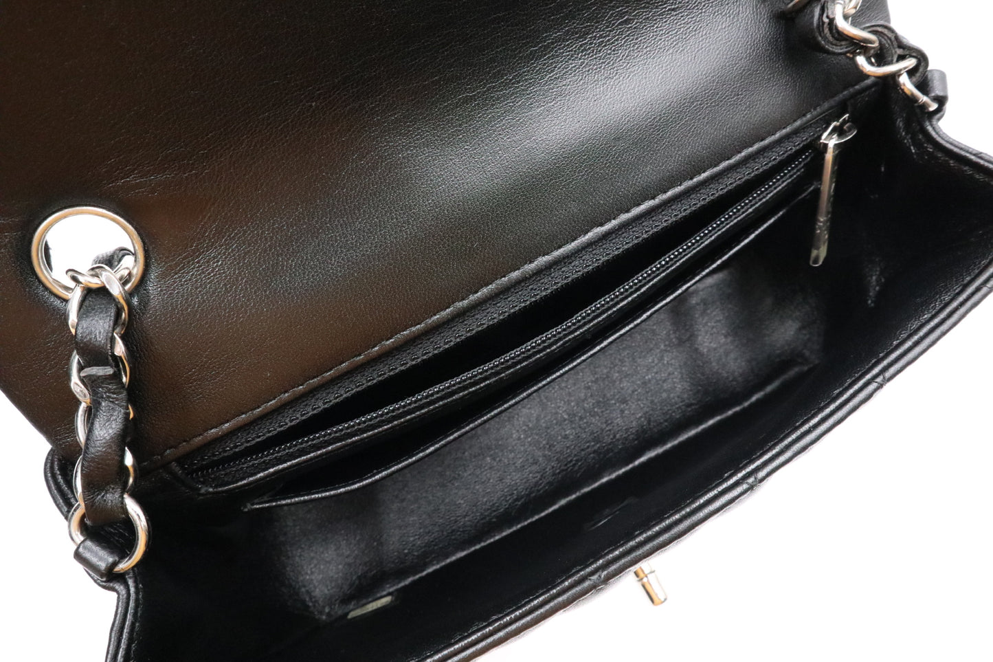 Chanel Mini CF 羊皮20cm 黑銀 / Rank SA 251113001