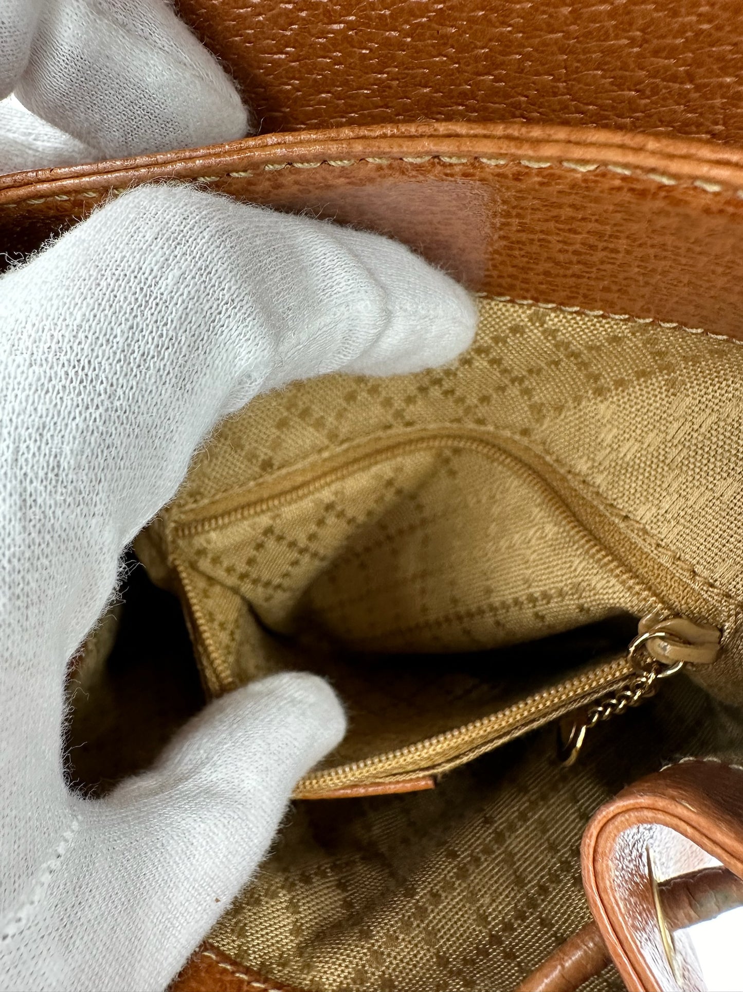 Gucci 復古焦糖竹節後背包 backpack bag / Rank A S240411004