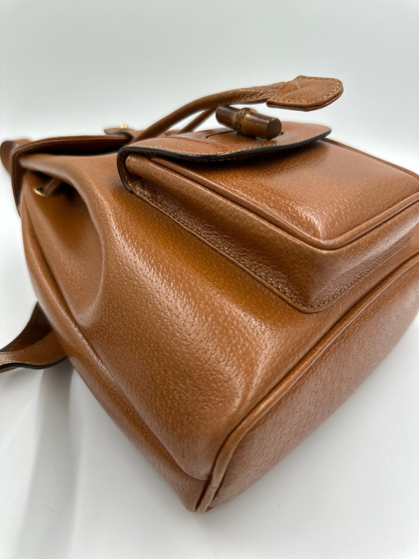 Gucci 復古焦糖竹節後背包 backpack bag / Rank A S240411004