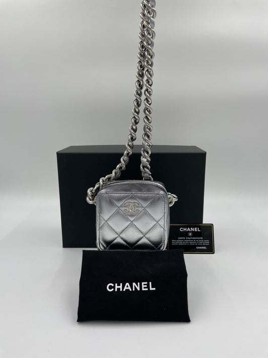 Chanel 小盒子 銀色/ Rank A