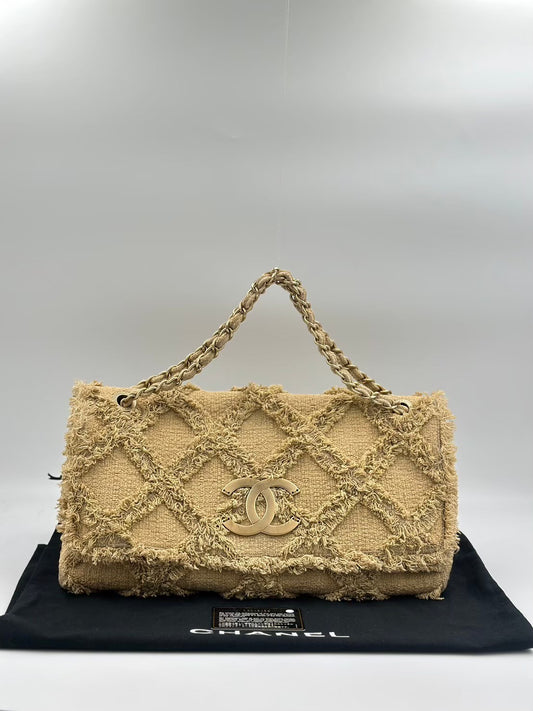 Chanel 亞麻雙鏈條CF / Rank A