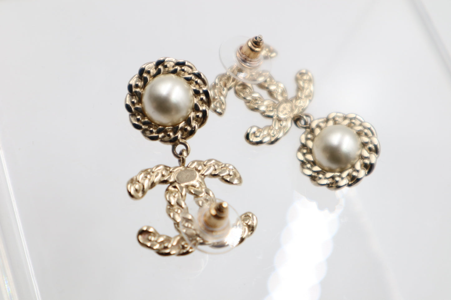 Chanel Earrings 雙C水鑽珍珠垂墜耳環/ Rank SA 250915001