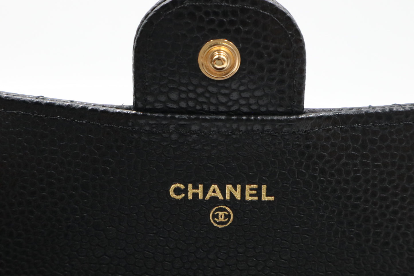 Chanel 金色雙C荔枝皮口蓋長夾  / Rank SA 251105004