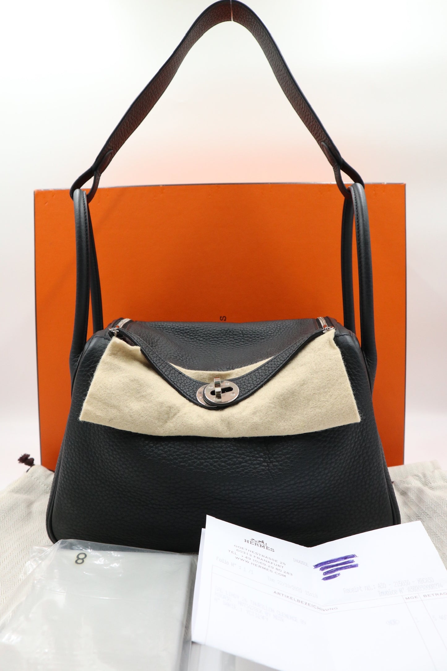 Hermes Lindy 26 黑色 銀扣 C / Rank SA 251022002