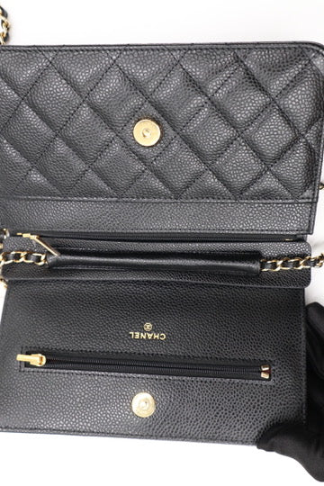 Chanel woc Silver 黑銀鏈條錢包 / Rank SA 250811007