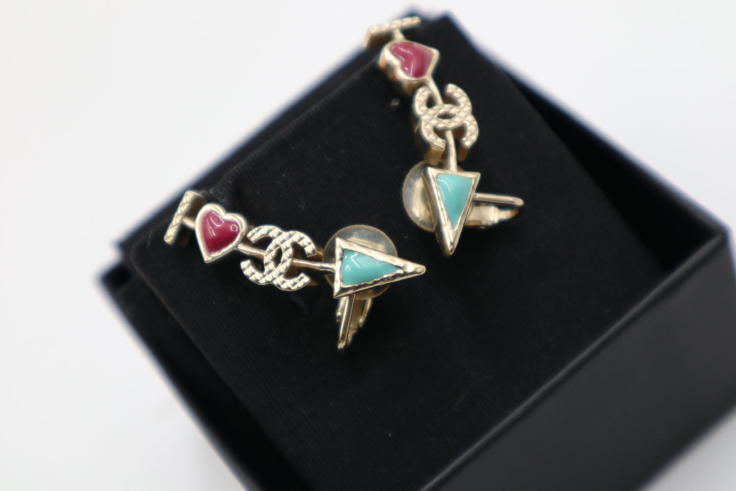 Chanel Earrings 桃綠金雙C耳環/ Rank SA 250903001