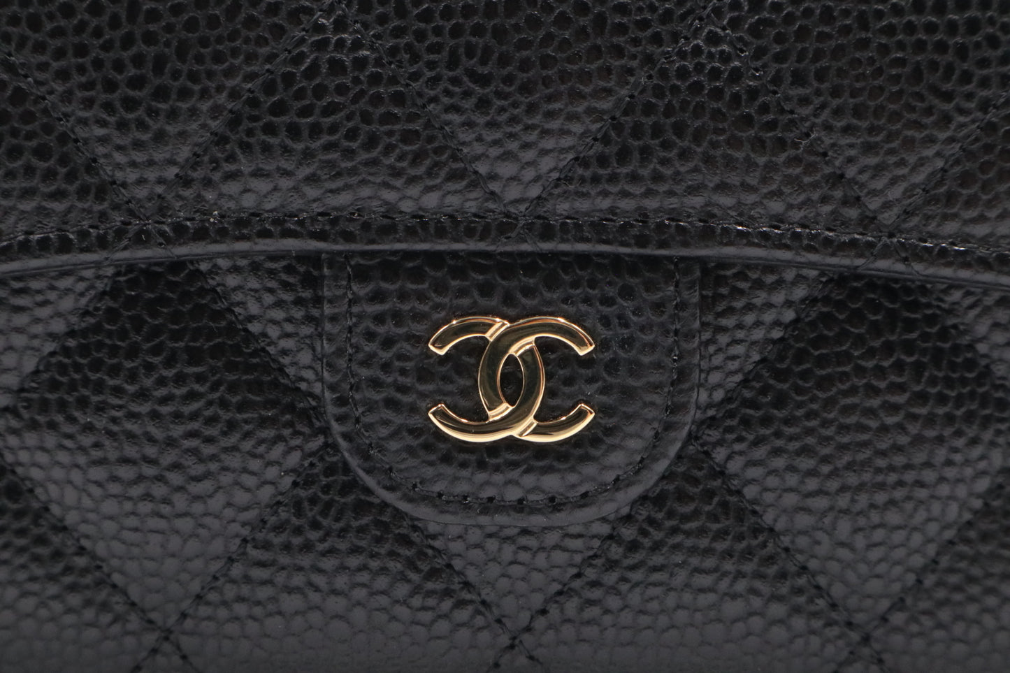 Chanel 金色雙C荔枝皮口蓋長夾  / Rank SA 251105004