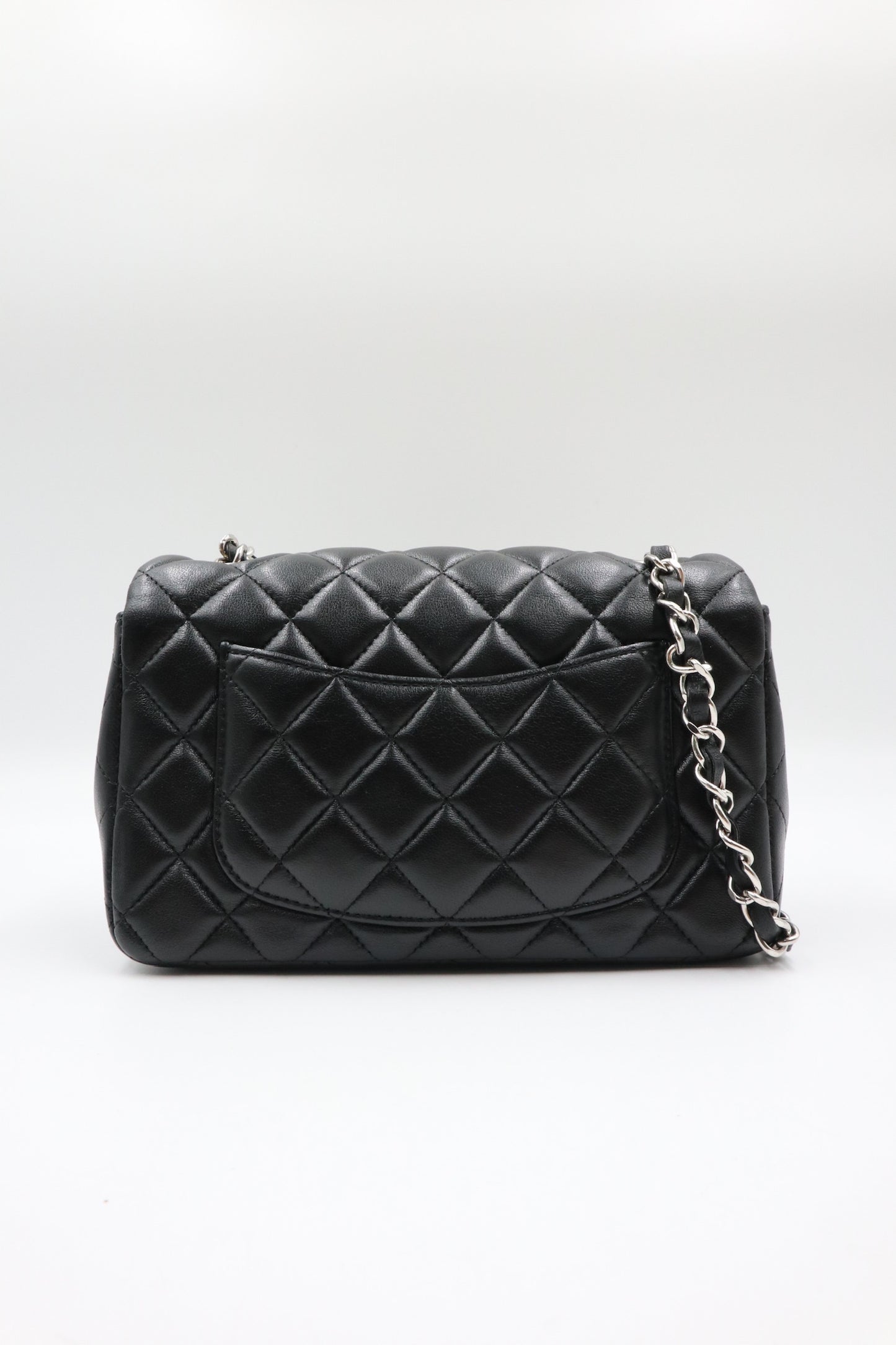 Chanel Mini CF 羊皮20cm 黑銀 / Rank SA 251113001