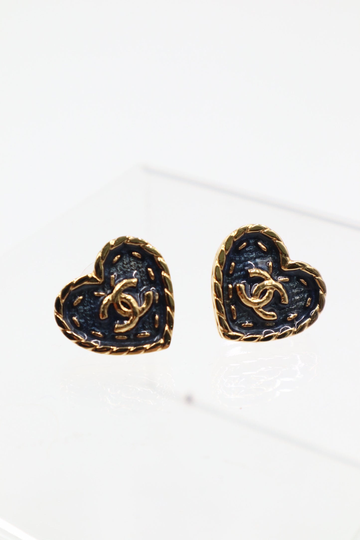 Chanel Earrings 24P牛仔藍愛心耳環/ Rank SA 251116002