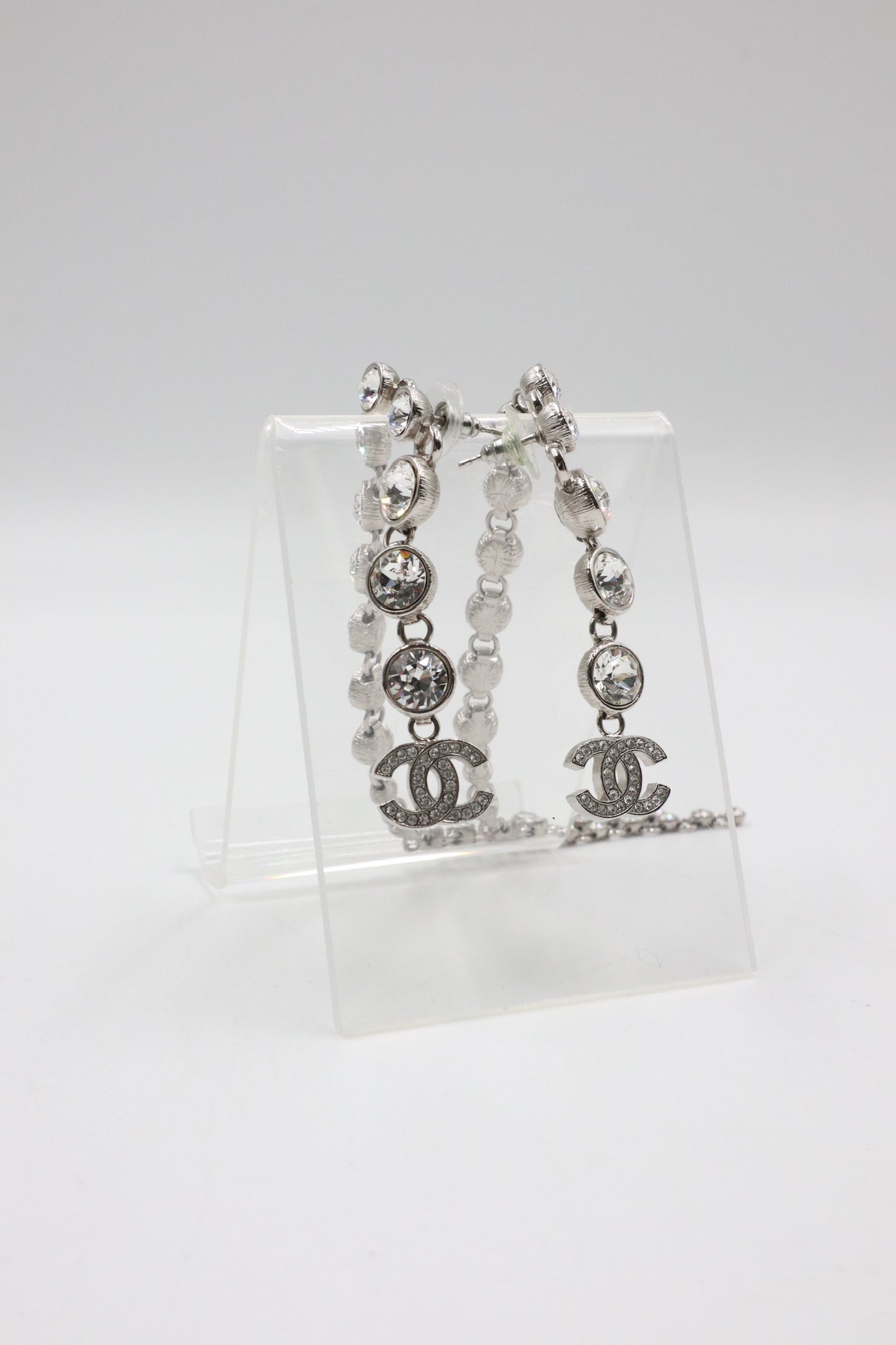 Chanel Earrings 雙C水鑽長吊耳墜/ Rank SA 251030001