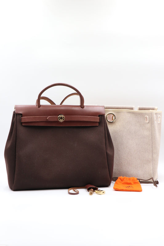 Hermes Herbag 31 棕色 / Rank A 2024092601