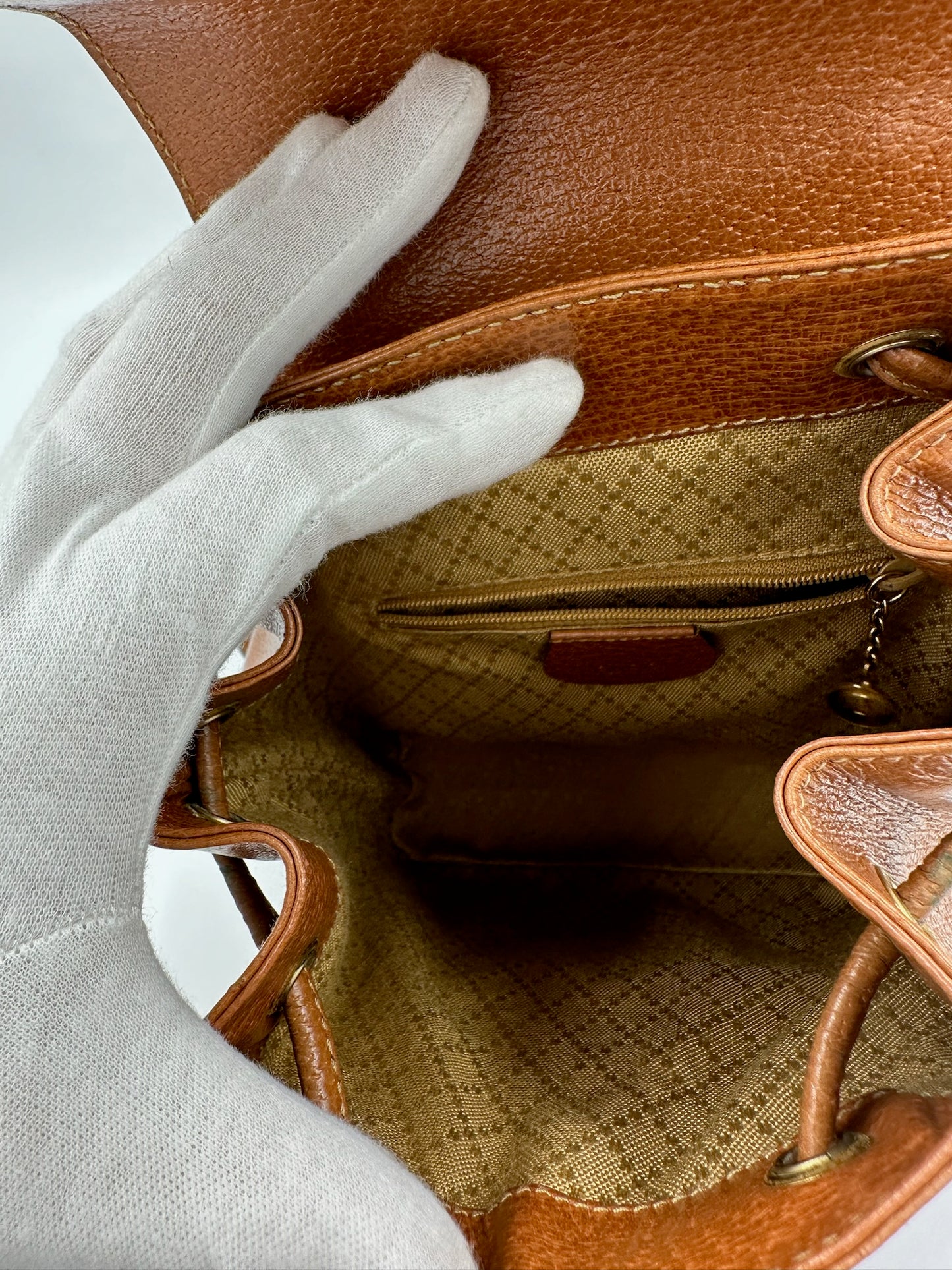 Gucci 復古焦糖竹節後背包 backpack bag / Rank A S240411004