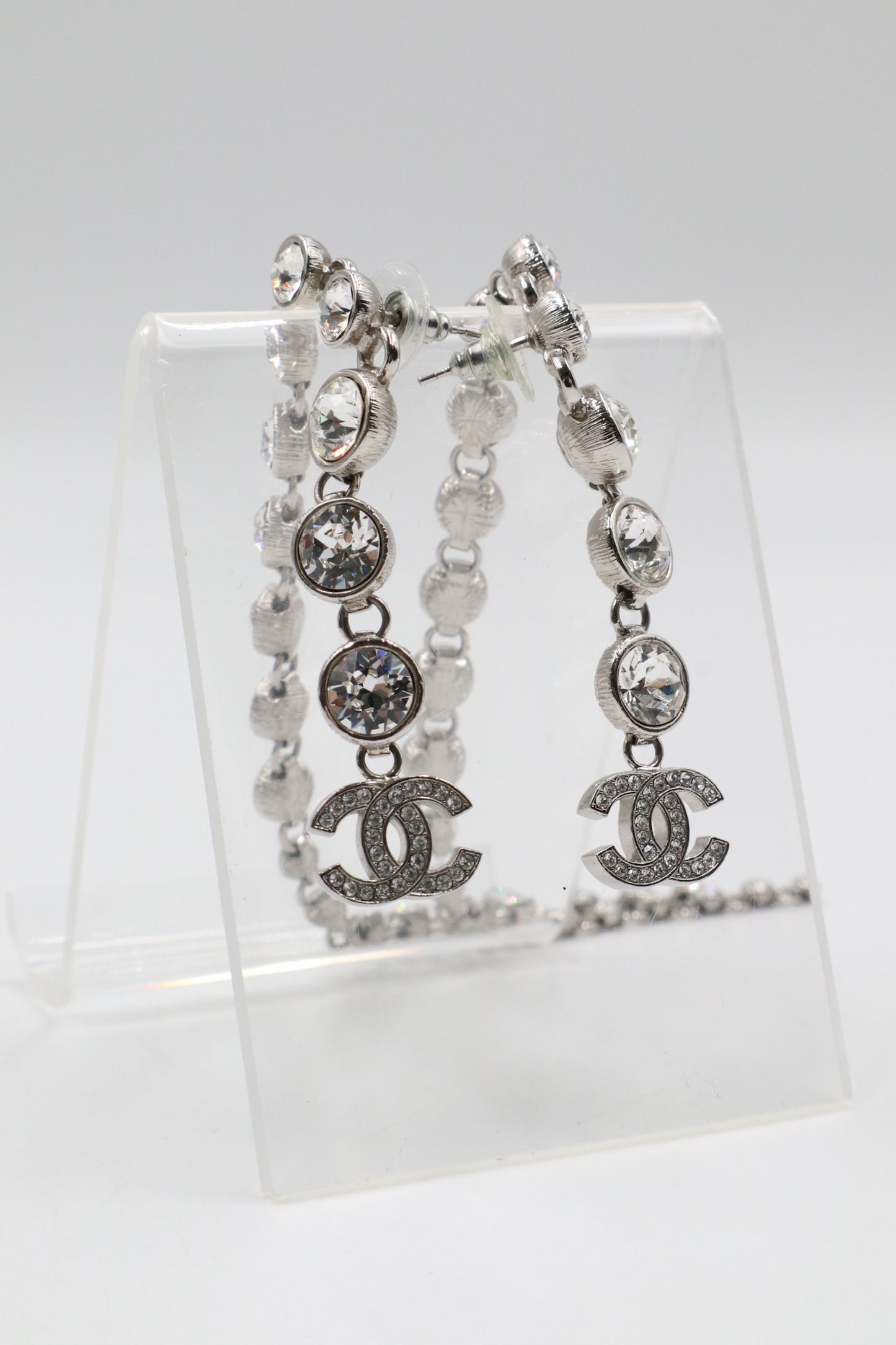 Chanel Earrings 雙C水鑽長吊耳墜/ Rank SA 251030001
