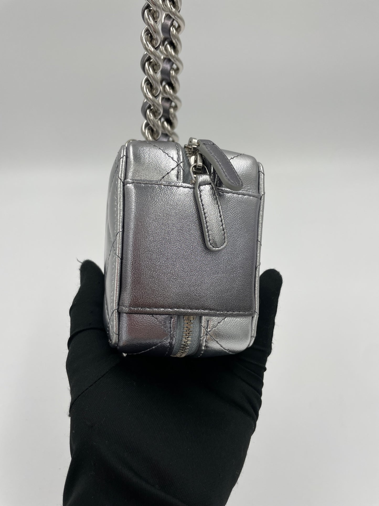 Chanel 小盒子 銀色/ Rank A