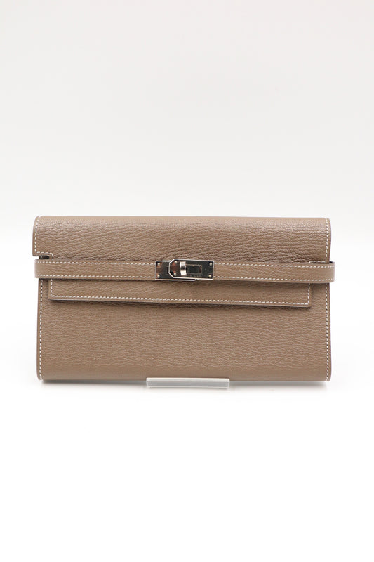 Hermes Kelly Wallet Gray長夾 灰/ Rank SA 251119006