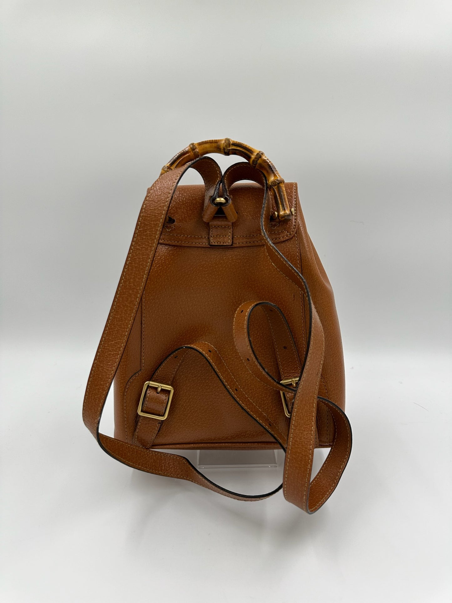 Gucci 復古焦糖竹節後背包 backpack bag / Rank A S240411004