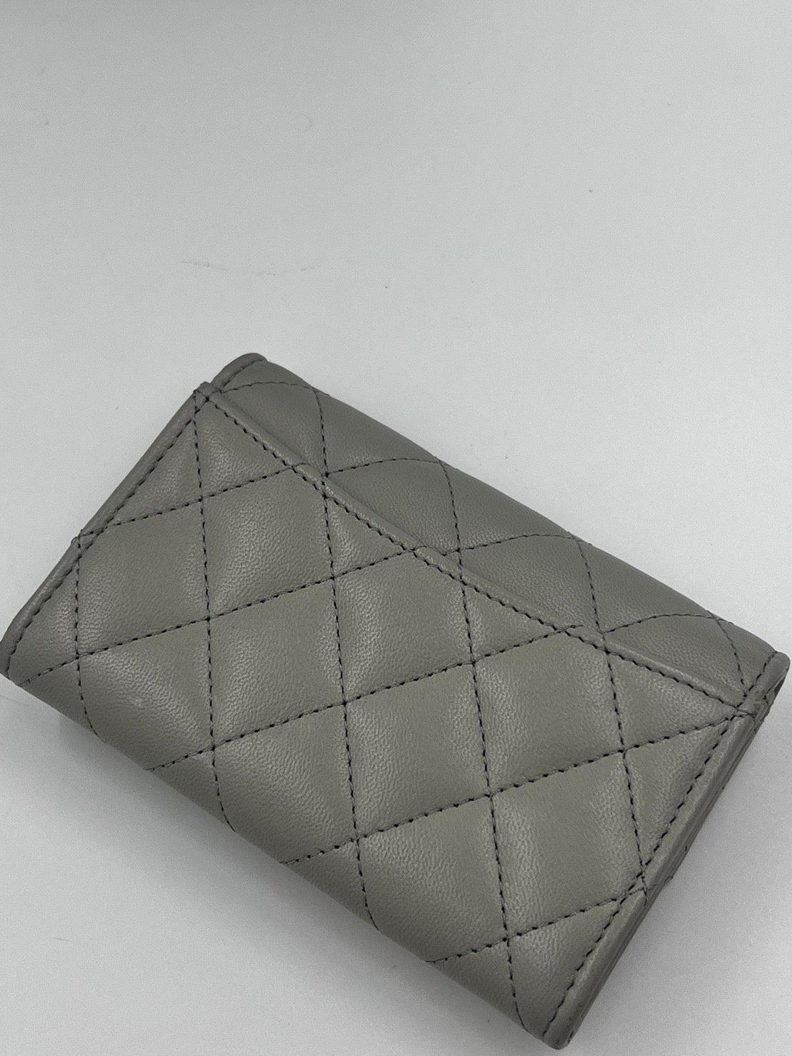 Chanel 羊皮 灰色 卡包 / Rank A