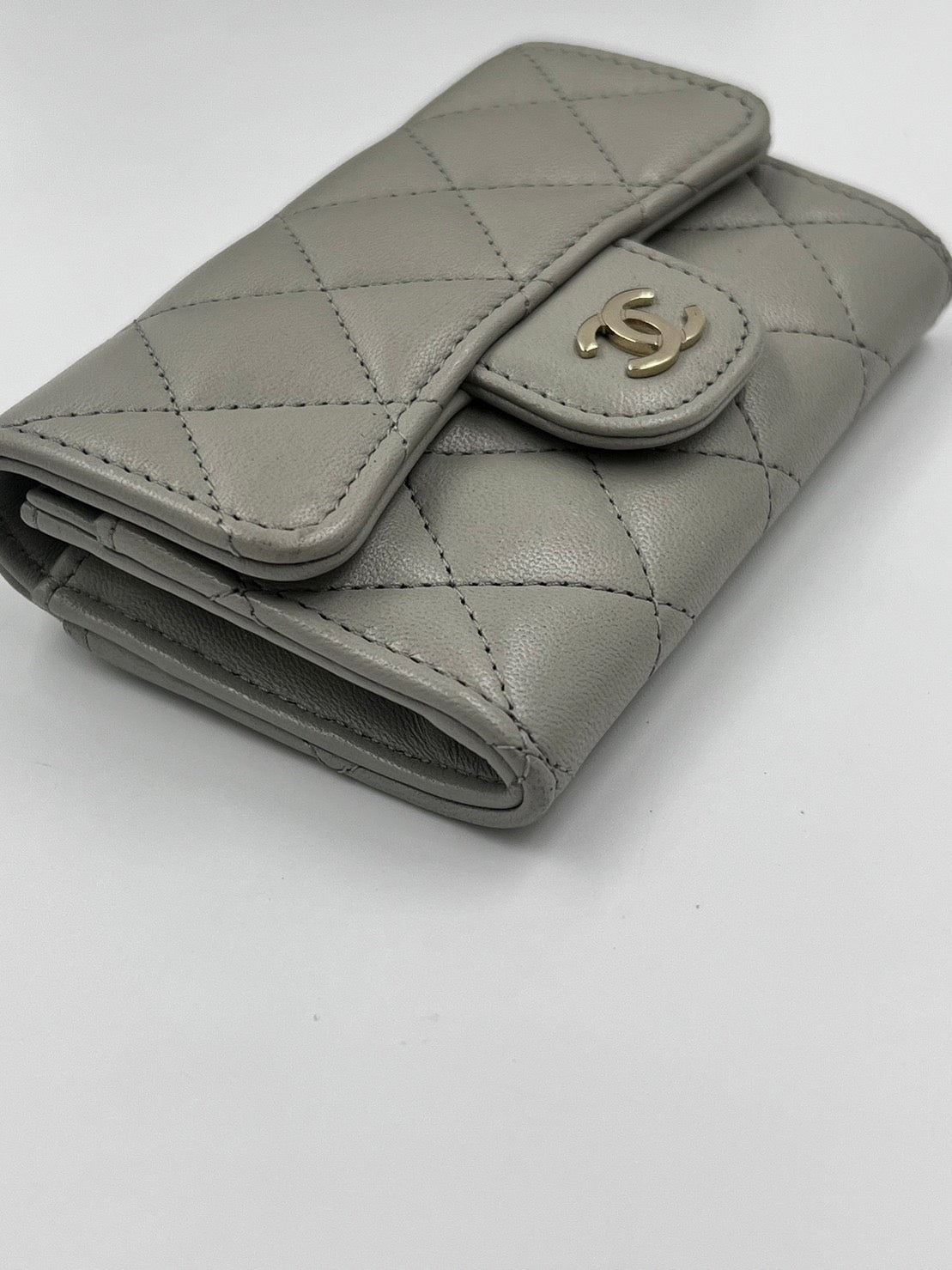 Chanel 羊皮 灰色 卡包 / Rank A