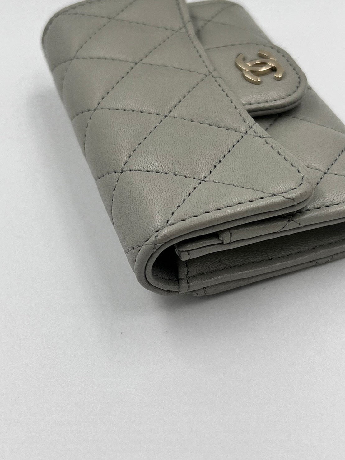 Chanel 羊皮 灰色 卡包 / Rank A