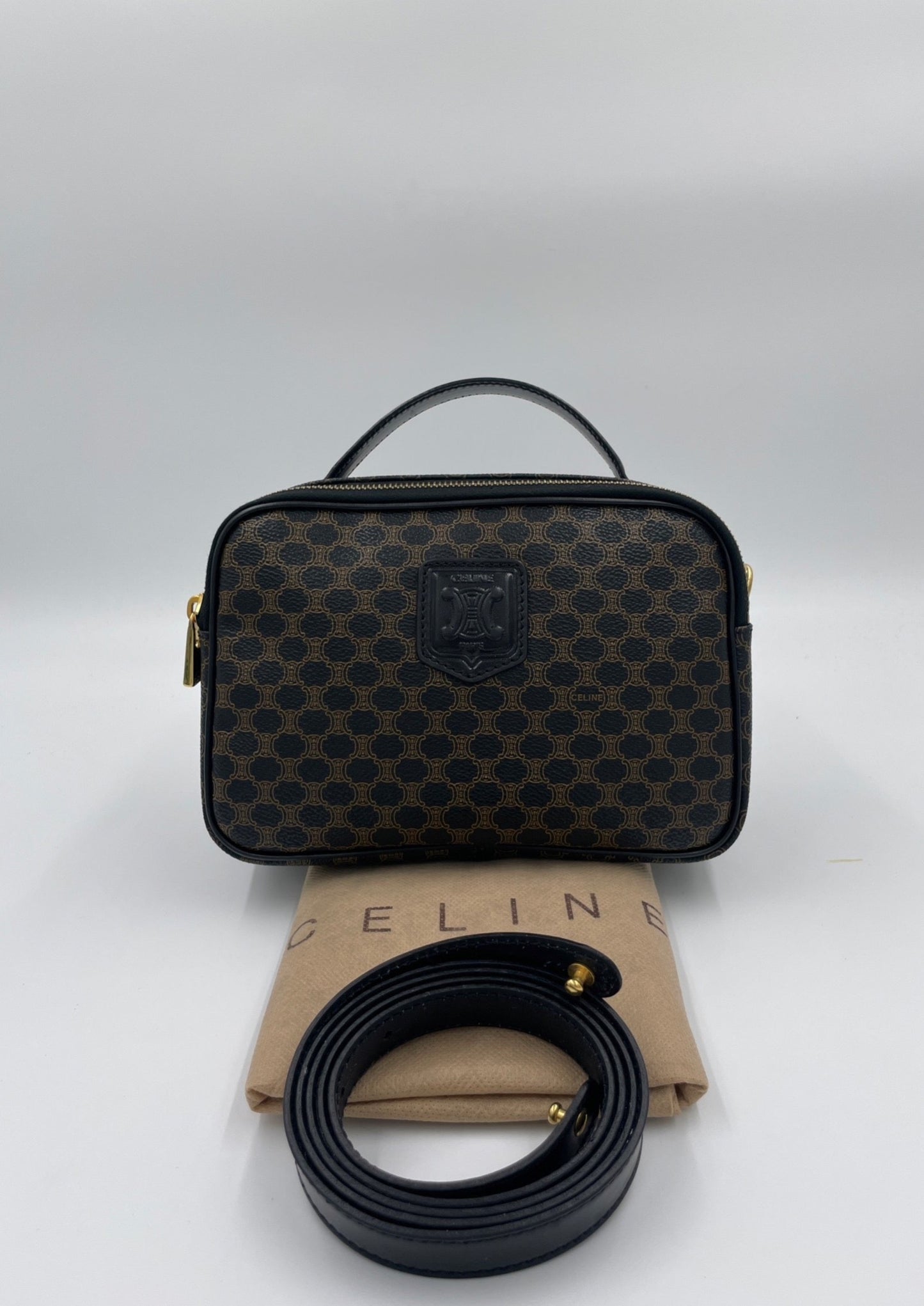 Celine 黑老花兩用包 Rank A
