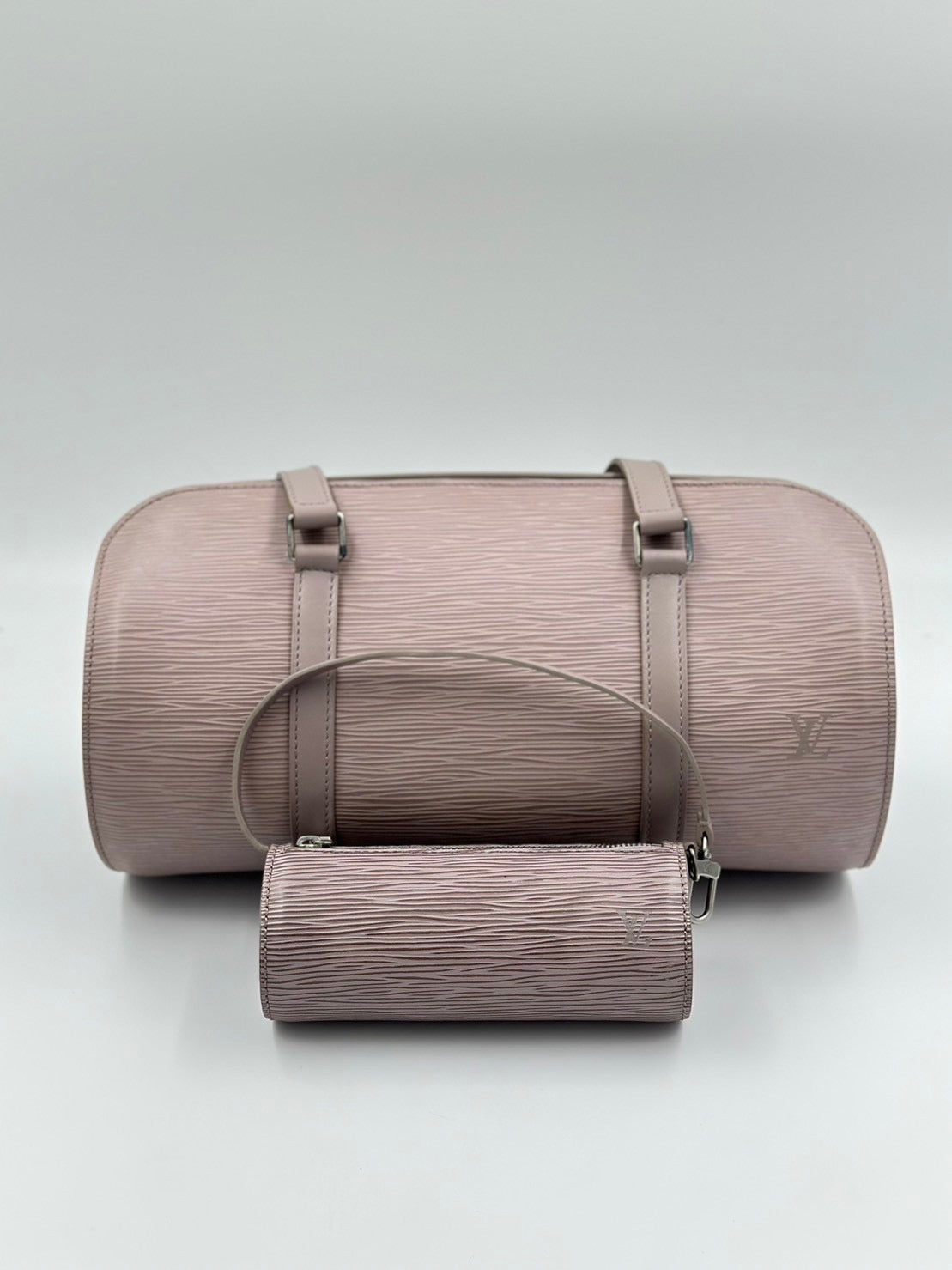Louis Vuitton Epi Papillon  水波紋圓桶母子包/  Rank A