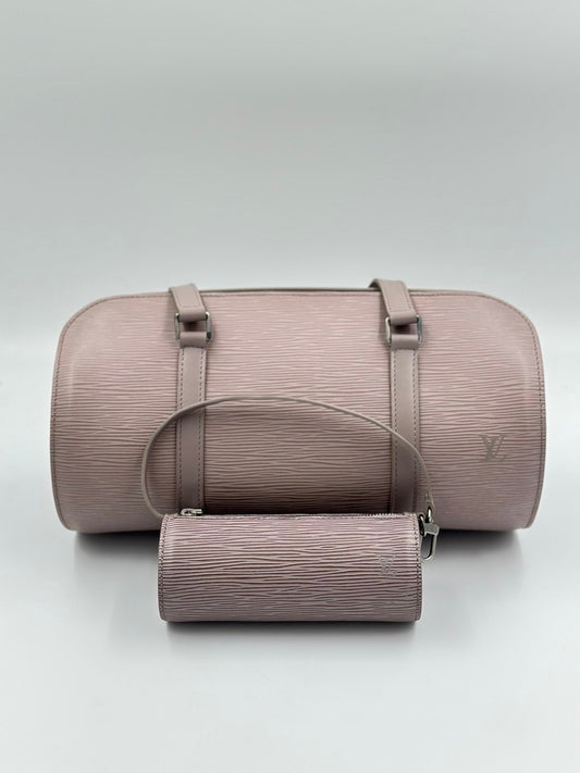 Louis Vuitton Epi Papillon  水波紋圓桶母子包/  Rank A