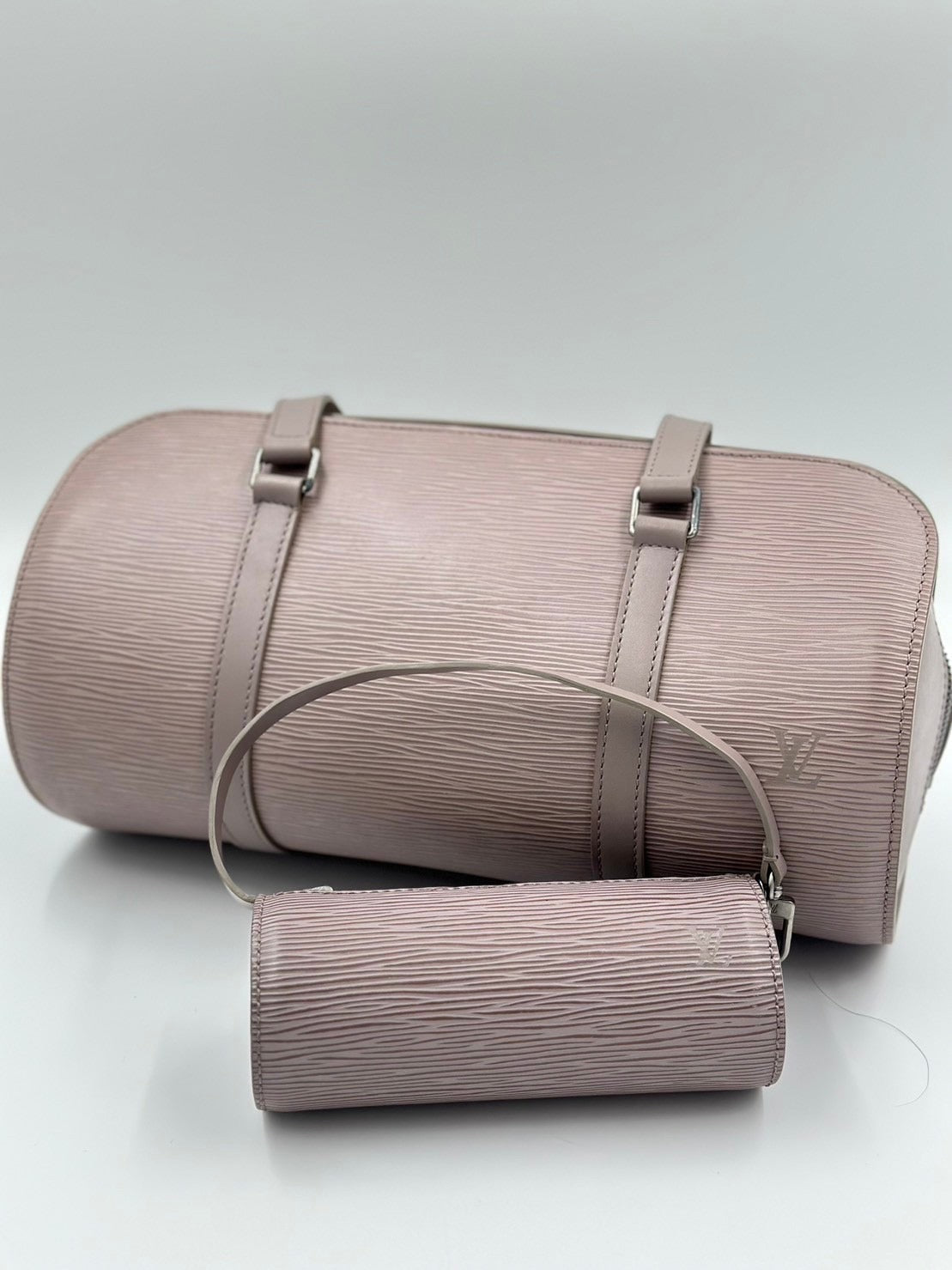 Louis Vuitton Epi Papillon  水波紋圓桶母子包/  Rank A
