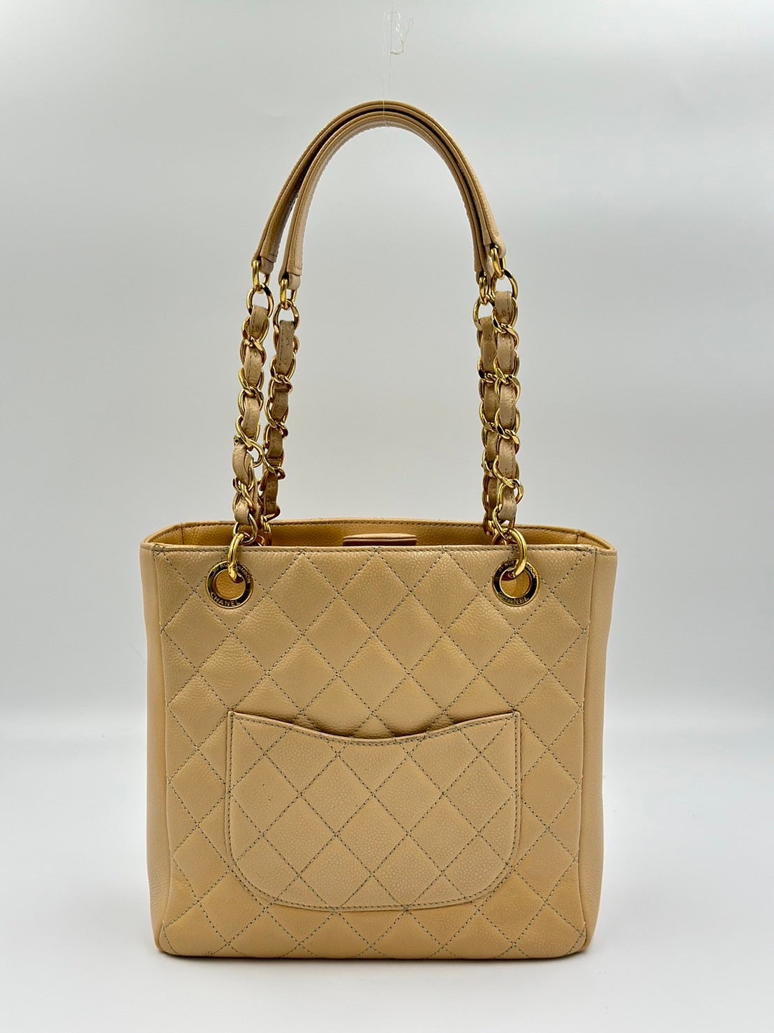 Chanel Caviar Pst Tote Bag 奶茶/  Rank A