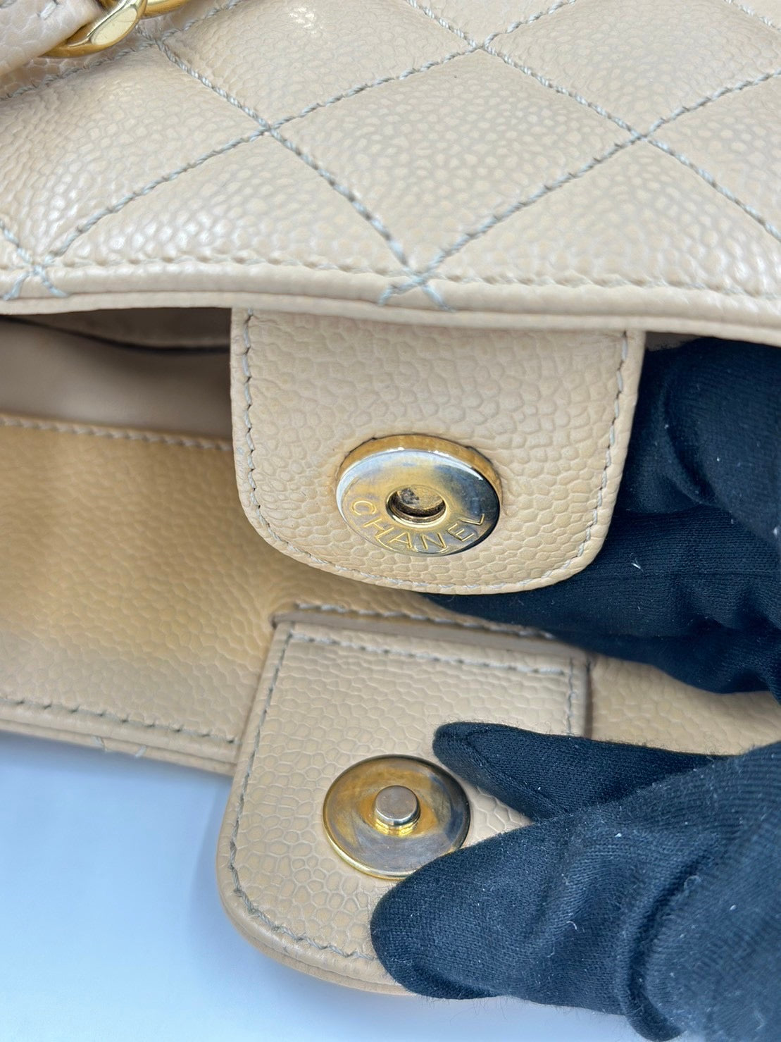 Chanel Caviar Pst Tote Bag 奶茶/  Rank A