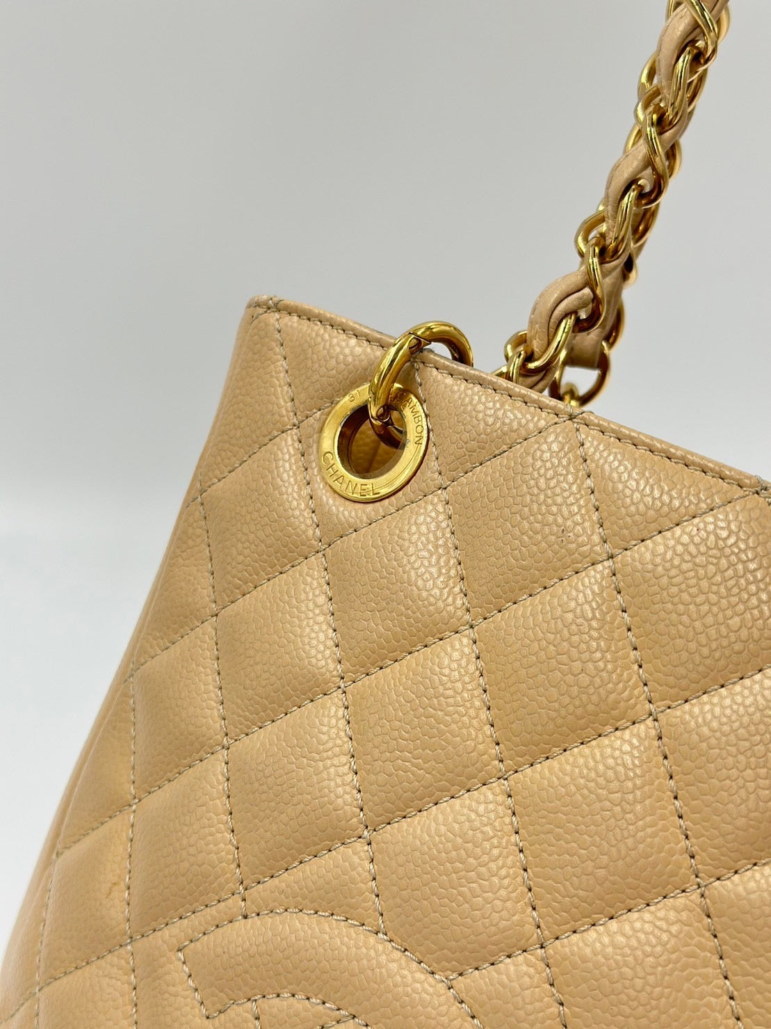 Chanel Caviar Pst Tote Bag 奶茶/  Rank A