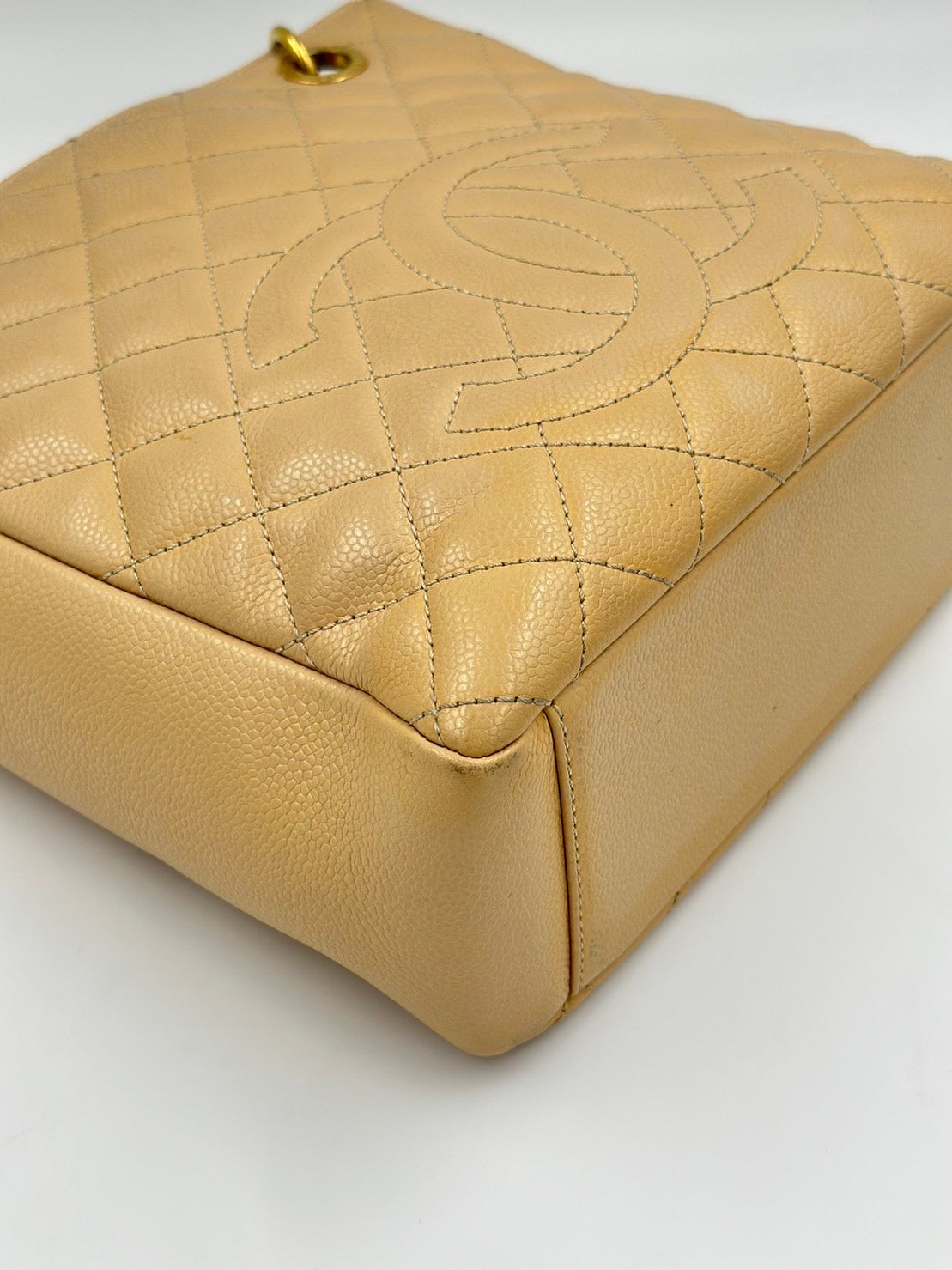 Chanel Caviar Pst Tote Bag 奶茶/  Rank A